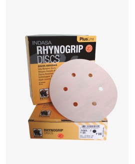Абразивні диски для обробки деревини INDASA RHYNOGRIP PLUS LINE на 6 отворів (150 мм), Р 150