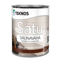 Водорозчинний віск для  дерев'яних стін, стелі , полиць в саунах  TEKNOS Satu Saunavaha (Прозора), 2.7 л