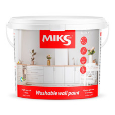 Акрилова декоративна фарба для стін та стелі Miks Color, Біла, 1.4 кг