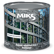 Універсальна атмосферо стійка грунт-емаль Miks 3 в 1  з молотковим ефектом ( Бронза ), 0.65 кг