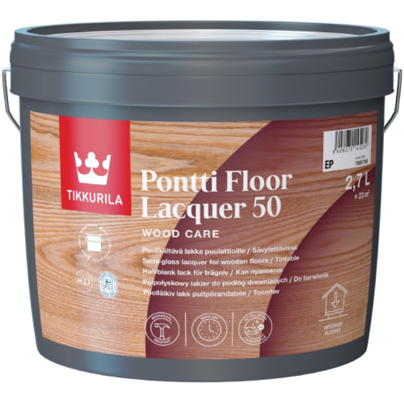 Лак для підлоги Tikkurila Pontti Floor 50, 0.9 л